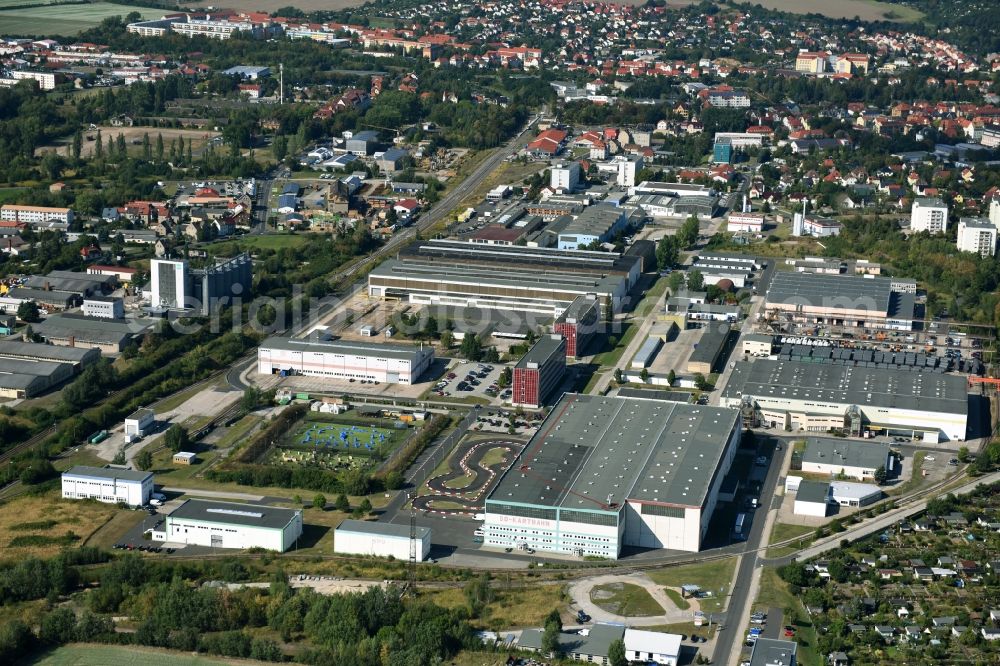 Grimma from above - Industrial and commercial area on Suedstrasse in Grimma in the state Saxony