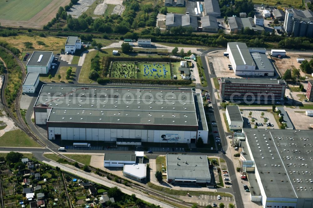 Grimma from above - Industrial and commercial area on Suedstrasse in Grimma in the state Saxony