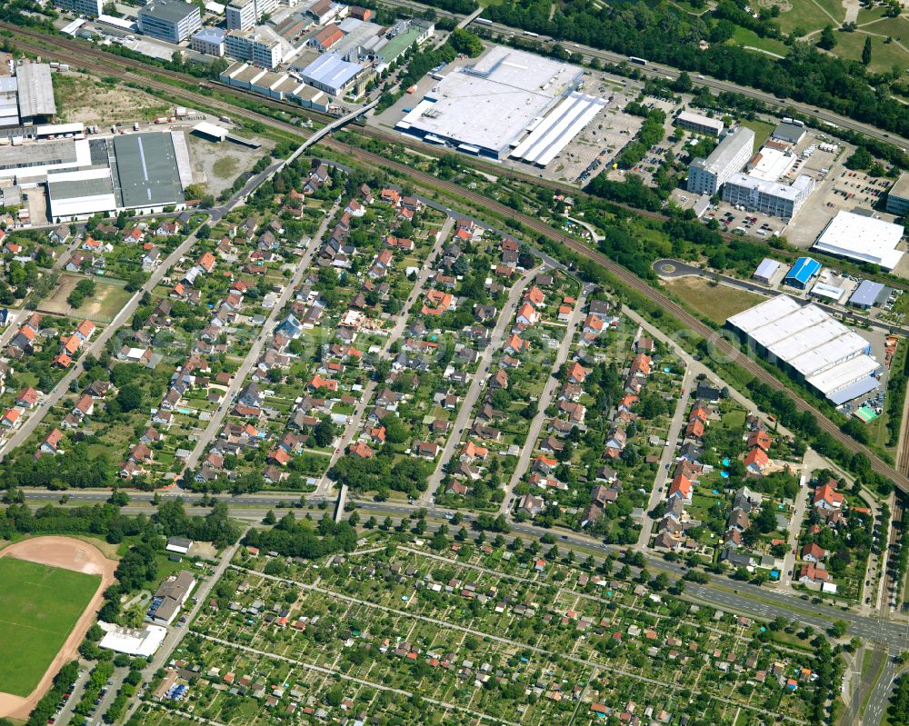 Aerial photograph Grünwinkel - Industrial and commercial area in Grünwinkel in the state Baden-Wuerttemberg, Germany