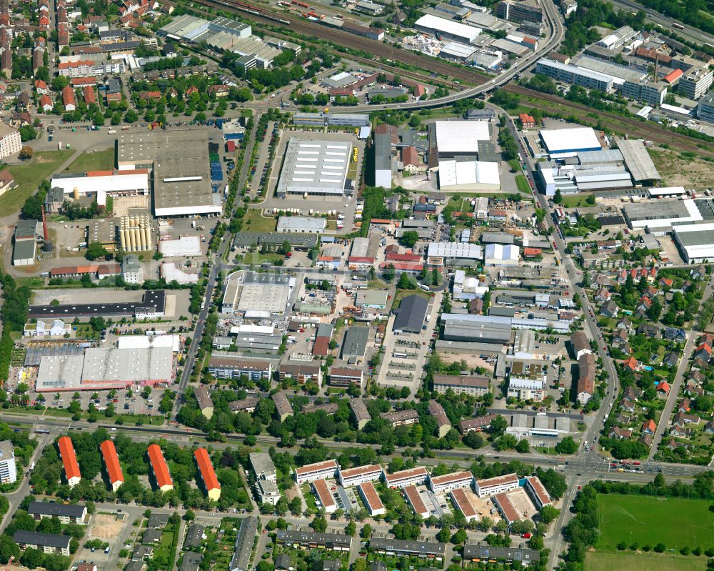 Aerial image Grünwinkel - Industrial and commercial area in Grünwinkel in the state Baden-Wuerttemberg, Germany