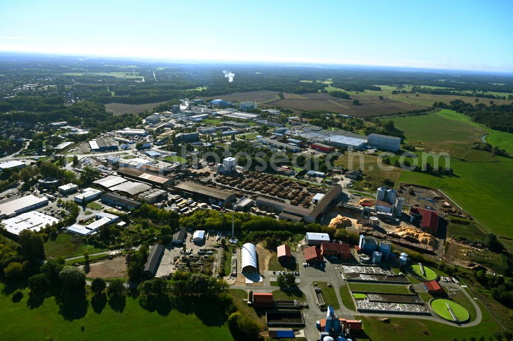 Hagenow from the bird's eye view: Industrial and commercial area in Hagenow in the state Mecklenburg - Western Pomerania, Germany