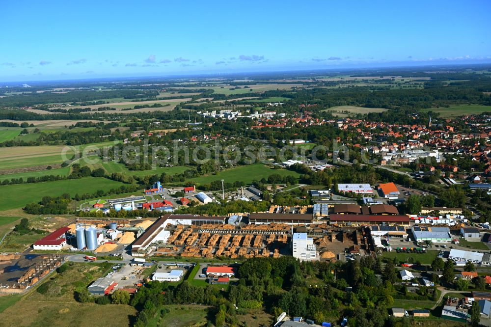 Aerial photograph Hagenow - Industrial and commercial area in Hagenow in the state Mecklenburg - Western Pomerania, Germany