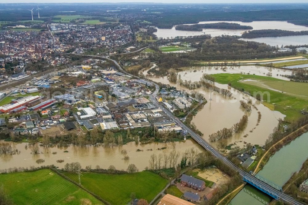 Aerial photograph Hamm-Bossendorf - Industrial and commercial area in Hamm-Bossendorf in the state North Rhine-Westphalia, Germany