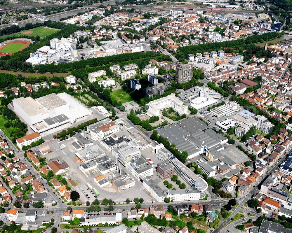 Aerial image Heilbronn - Industrial and commercial area in Heilbronn in the state Baden-Wuerttemberg, Germany