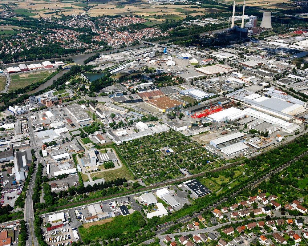 Heilbronn from the bird's eye view: Industrial and commercial area in Heilbronn in the state Baden-Wuerttemberg, Germany