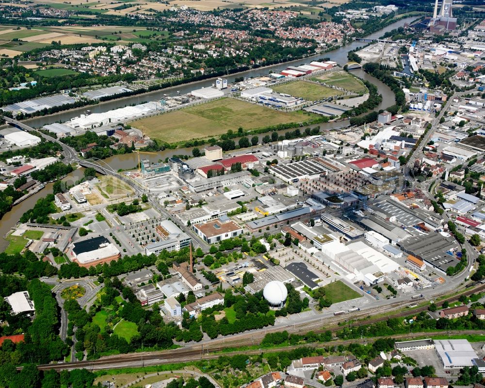 Aerial image Heilbronn - Industrial and commercial area in Heilbronn in the state Baden-Wuerttemberg, Germany