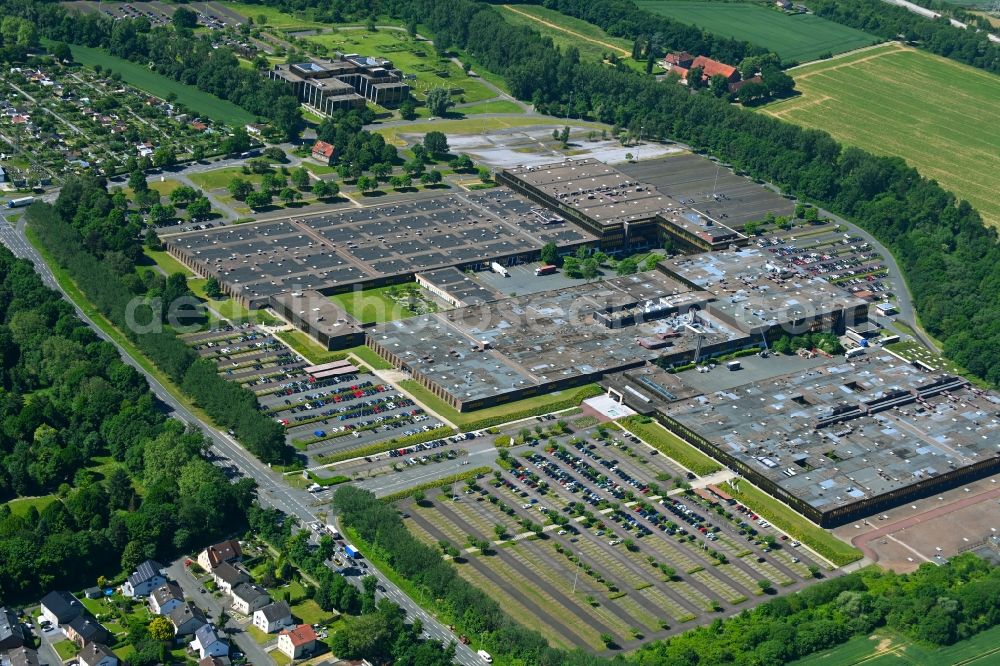 Aerial photograph Paderborn - Industrial and commercial area on Heinz-Nixdorf-Ring in Paderborn in the state North Rhine-Westphalia, Germany