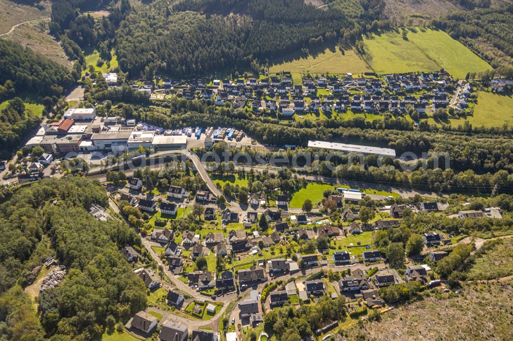 Aerial photograph Hofolpe - Industrial and commercial area on street Kampstrasse in Hofolpe in the state North Rhine-Westphalia, Germany