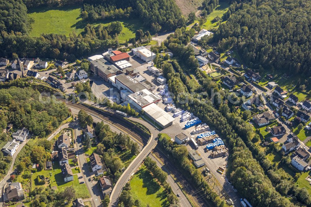 Aerial photograph Hofolpe - Industrial and commercial area on street Kampstrasse in Hofolpe in the state North Rhine-Westphalia, Germany