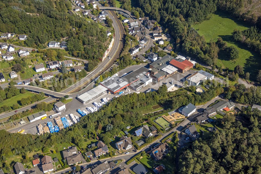 Hofolpe from above - Industrial and commercial area on street Kampstrasse in Hofolpe in the state North Rhine-Westphalia, Germany