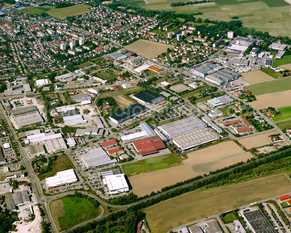 Hofstetten from the bird's eye view: Industrial and commercial area in Hofstetten in the state Bavaria, Germany