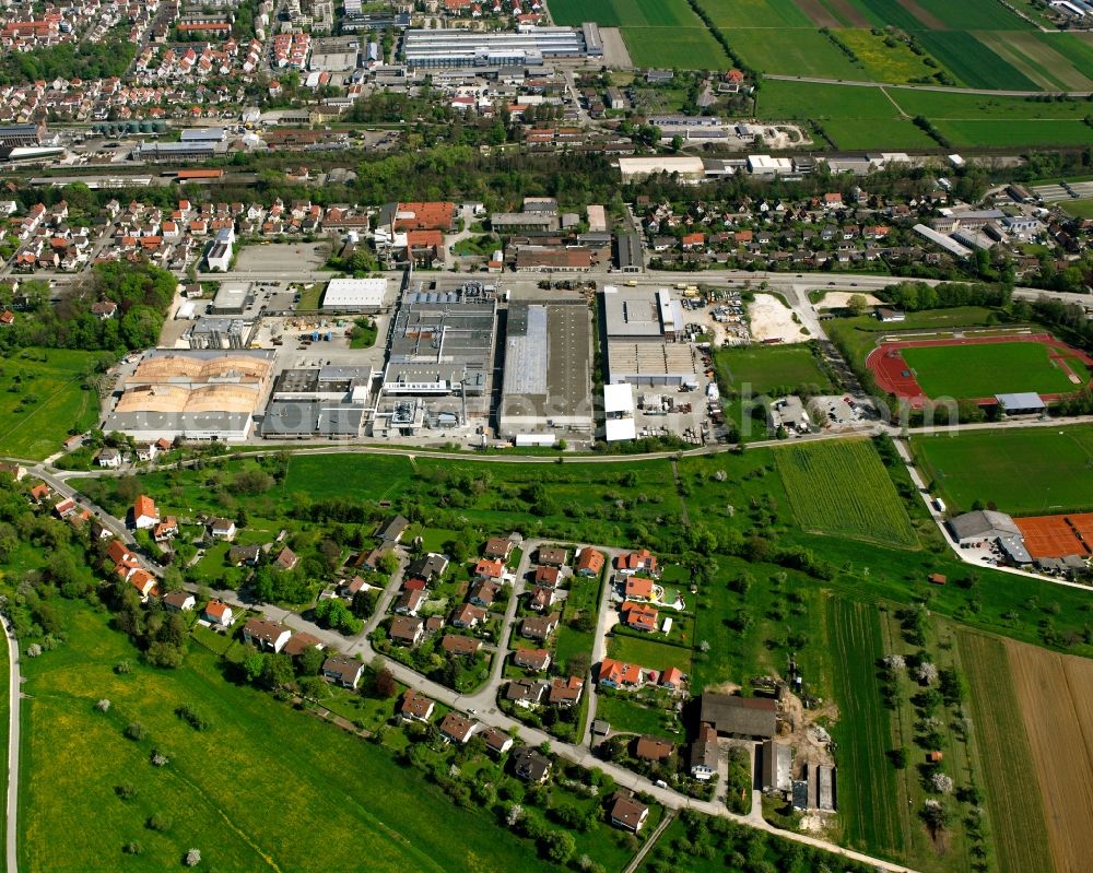 Holzheim from above - Industrial and commercial area in Holzheim in the state Baden-Wuerttemberg, Germany