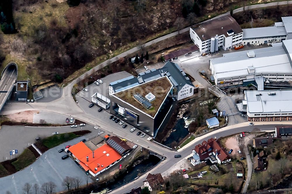 Hornberg from above - Industrial and commercial area Duravit in Hornberg in the state Baden-Wuerttemberg, Germany