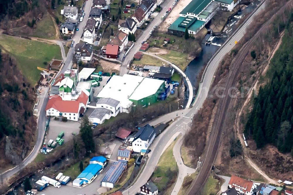 Aerial photograph Hornberg - Industrial and commercial area Duravit in Hornberg in the state Baden-Wuerttemberg, Germany