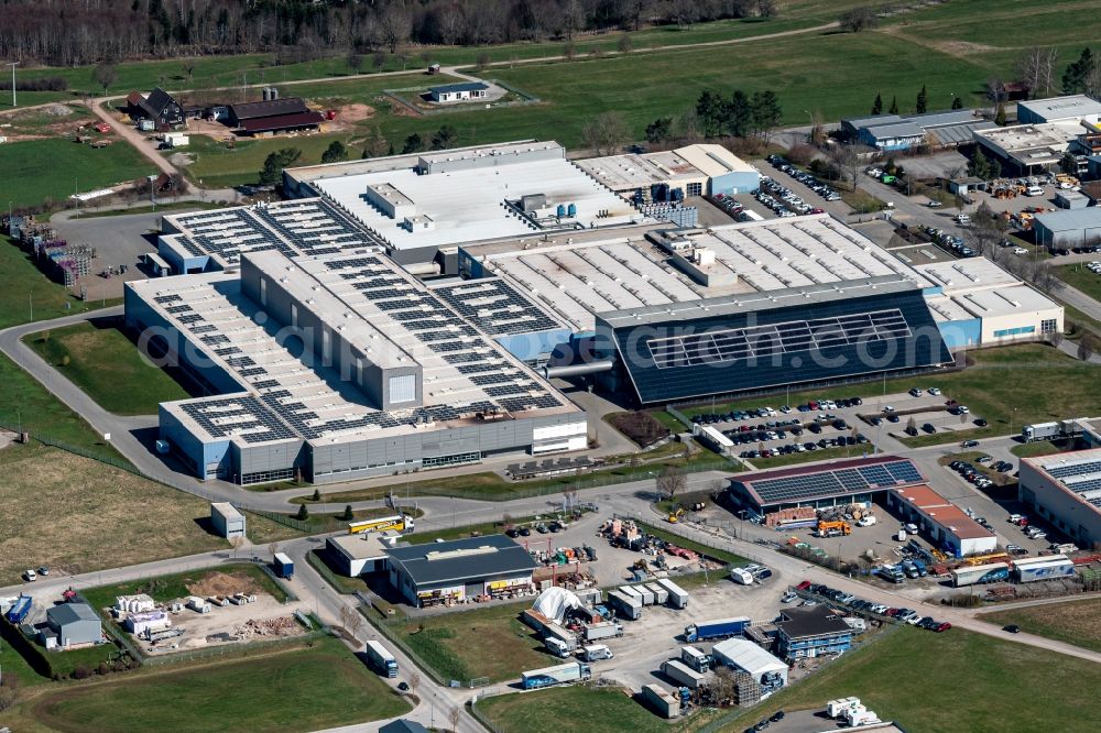 Aerial photograph Altensteig - Industrial and commercial area Industrie- and Gewerbepark Turmfeld Altensteig-Egenhausen in Altensteig in the state Baden-Wuerttemberg, Germany