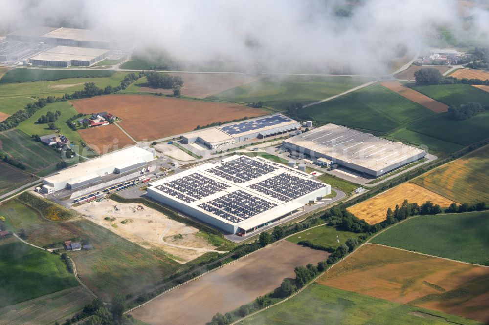 Mammingerschwaigen from above - Industrial and commercial area and Industriepark in Mammingerschwaigen in the state Bavaria, Germany