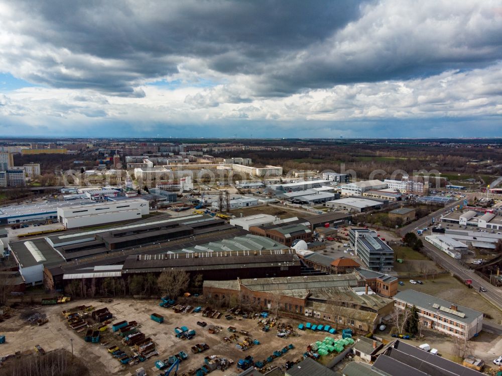 Aerial image Leipzig - Industrial and commercial area of Kirow Ardelt GmbH in Leipzig in the state Saxony, Germany