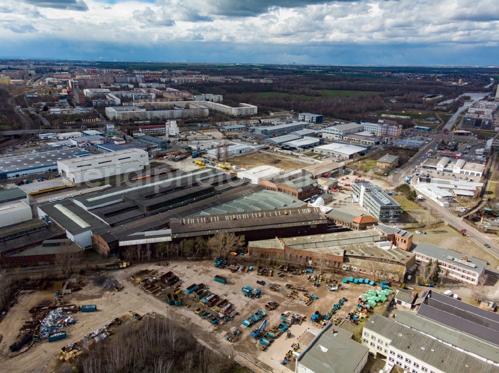 Aerial photograph Leipzig - Industrial and commercial area of Kirow Ardelt GmbH in Leipzig in the state Saxony, Germany