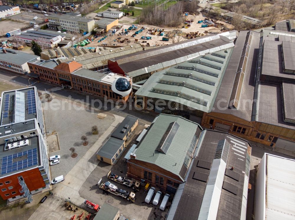 Leipzig from above - Industrial and commercial area of Kirow Ardelt GmbH in Leipzig in the state Saxony, Germany