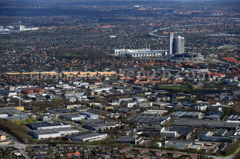 Kopenhagen from above - Industrial and commercial area in destrict Herlev in Copenhagen in Denmark