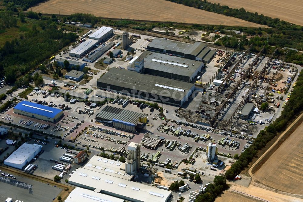 Leipzig from above - Industrial and commercial area on Kossaer Strasse - Soellichauer Strasse in the district Seehausen in Leipzig in the state Saxony, Germany