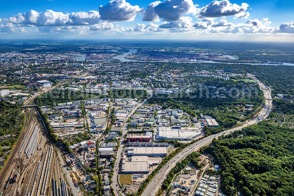 Aerial photograph Hamburg - Industrial and commercial area Langenfeld in Hamburg, Germany