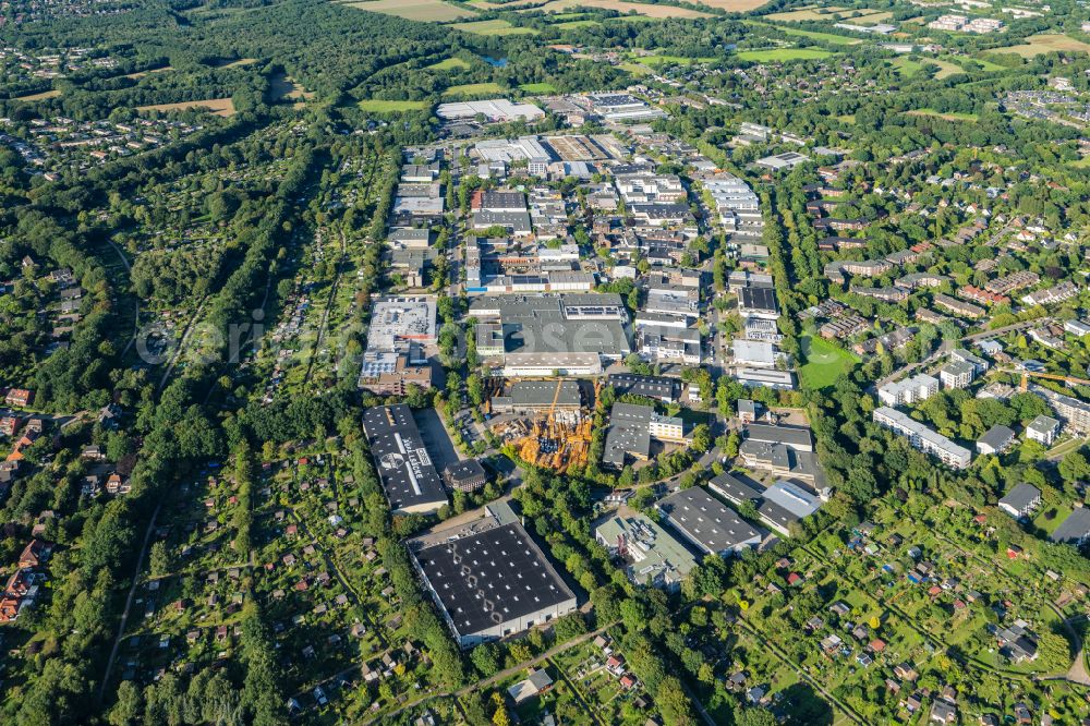 Aerial image Hamburg - Industrial and commercial area Langenhorn in Hamburg, Germany