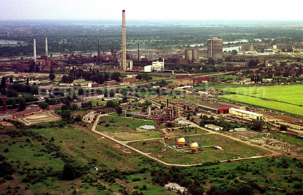 Aerial photograph Magdeburg - Industrial and commercial area in the district Rothensee in Magdeburg in the state Saxony-Anhalt, Germany