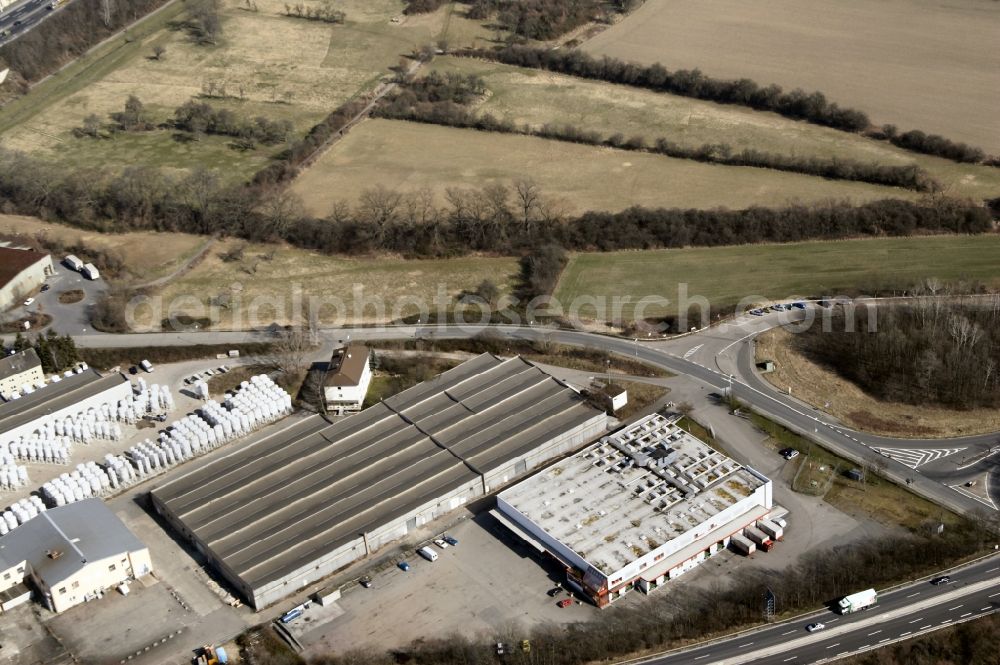 Aerial image Mainz, Laubenheim - Industrial and commercial area Laubenheim in Mainz in the state Rhineland-Palatinate