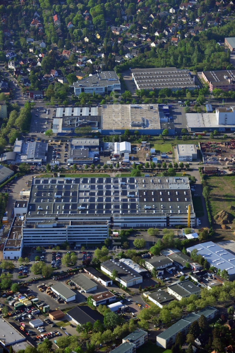 Aerial image Berlin - Industrial and commercial area on Buckower Chaussee - Richard-Tauber-Damm in Berlin