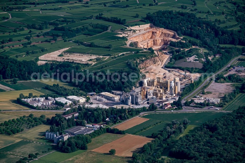 Aerial image Merdingen - Industrial and commercial area Saint Gobain Weber GmbH in Merdingen in the state Baden-Wuerttemberg, Germany