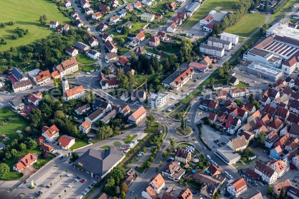 Meßkirch from the bird's eye view: Industrial and commercial area Industriestrasse in Messkirch in the state Baden-Wuerttemberg, Germany