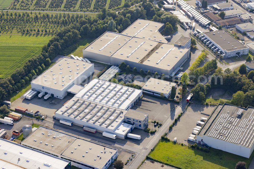 Nettetal from above - Industrial and commercial area on the street Herrenpfad-Sued in Nettetal in the federal state of North Rhine-Westphalia, Germany