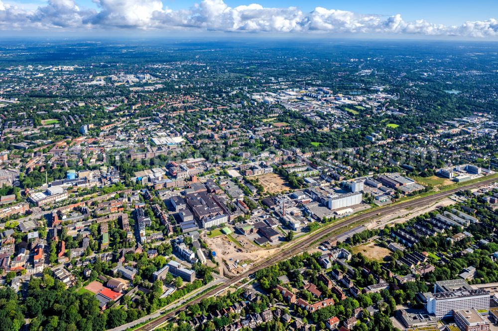 Aerial photograph Hamburg - Industrial and commercial area on Neumarkt in the district Wandsbek in Hamburg, Germany