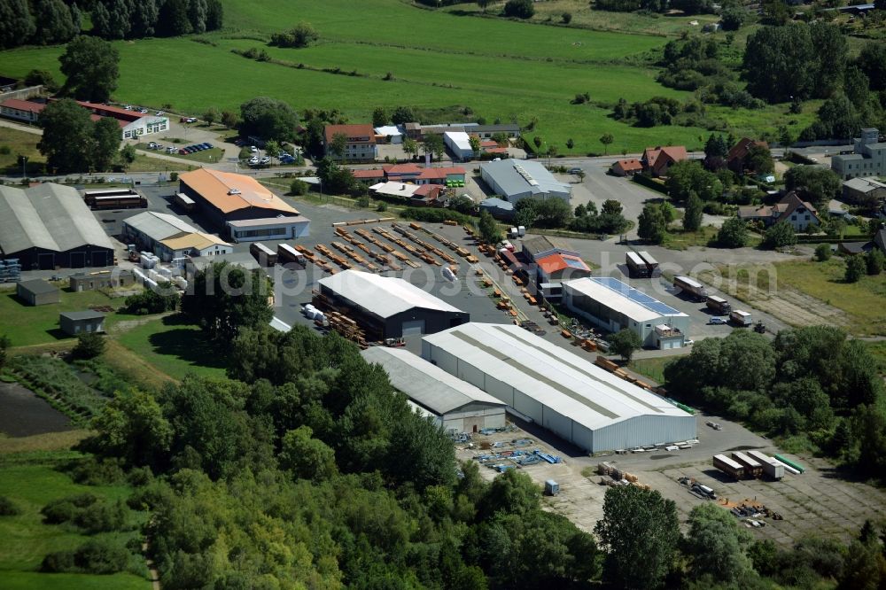 Neustrelitz from above - Industrial and commercial area in Neustrelitz in the state Mecklenburg - Western Pomerania