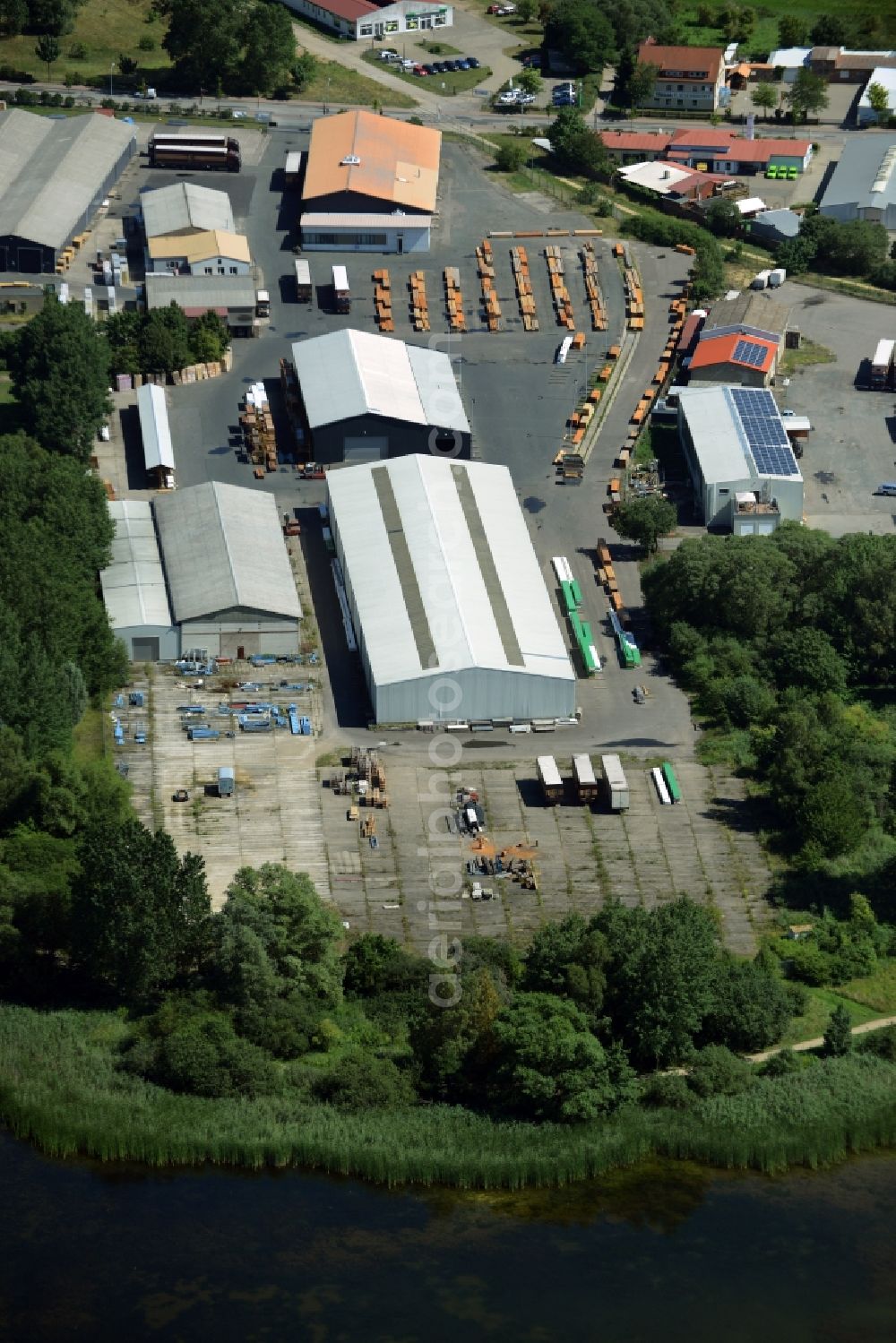 Neustrelitz from the bird's eye view: Industrial and commercial area in Neustrelitz in the state Mecklenburg - Western Pomerania