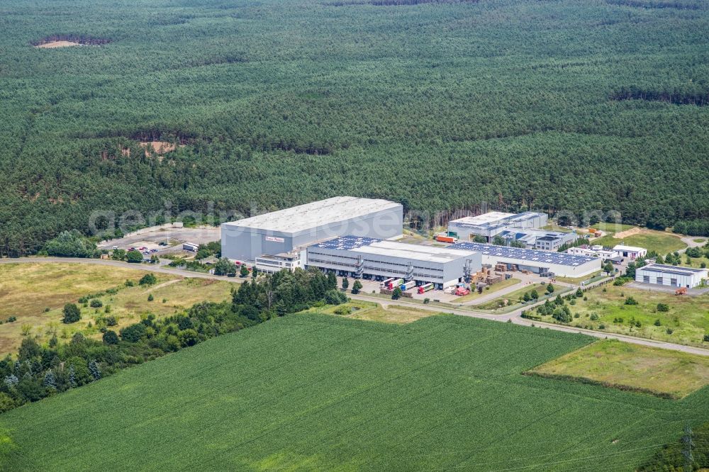 Niemegk from above - Industrial and commercial area Niemegk in Niemegk in the state Brandenburg, Germany