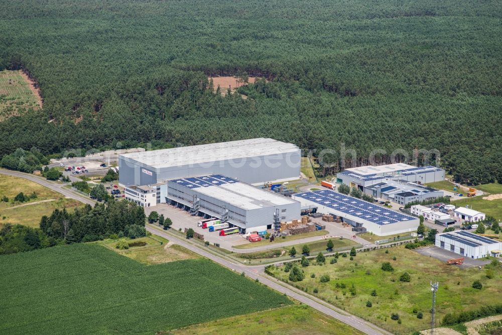 Niemegk from the bird's eye view: Industrial and commercial area Niemegk in Niemegk in the state Brandenburg, Germany