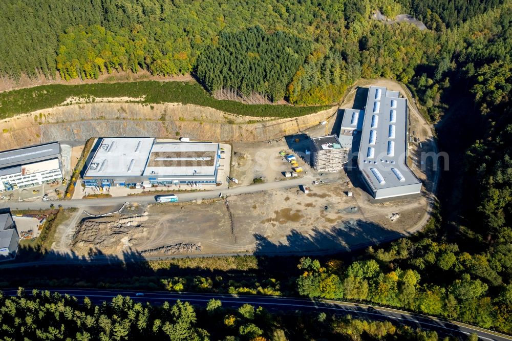 Aerial photograph Siegen - KUKA Roboter and the construction site of the company Beewen in the Industrial and commercial area in Siegen in the state North Rhine-Westphalia