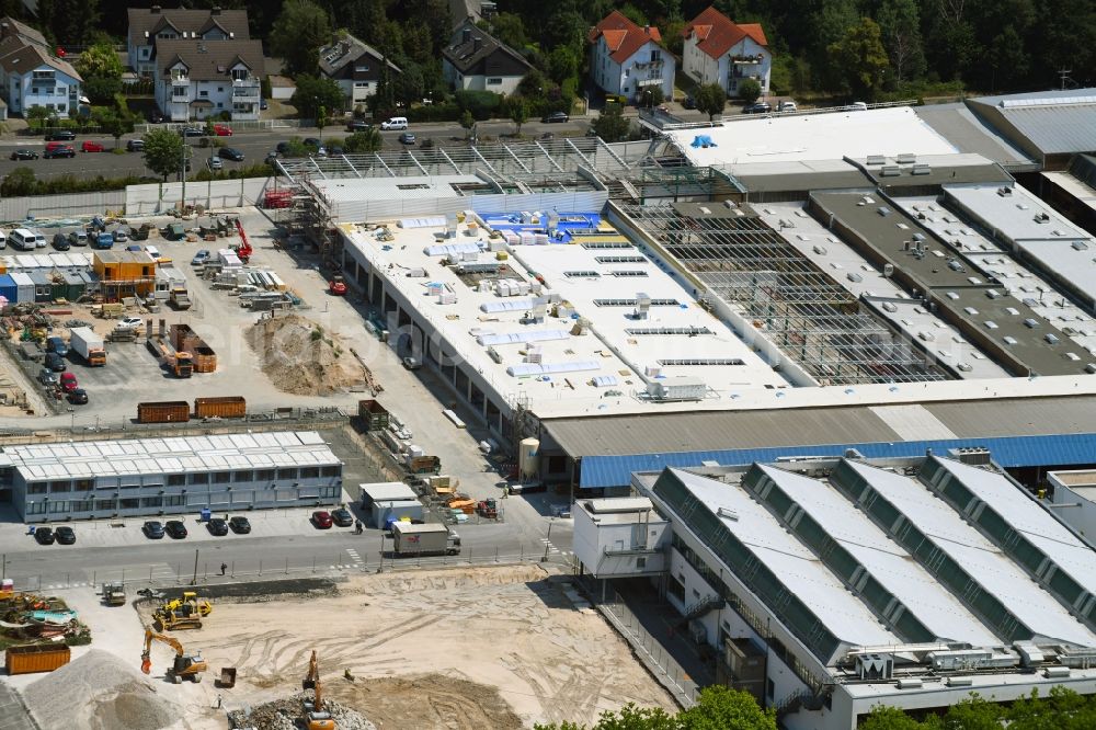 Aerial image Obertshausen - Industrial and commercial area between of Burgstrasse and of Badstrasse in Obertshausen in the state Hesse, Germany