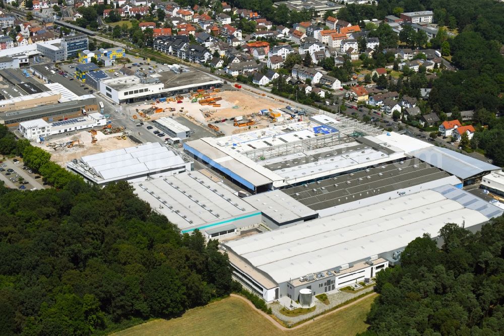 Aerial photograph Obertshausen - Industrial and commercial area between of Burgstrasse and of Badstrasse in Obertshausen in the state Hesse, Germany