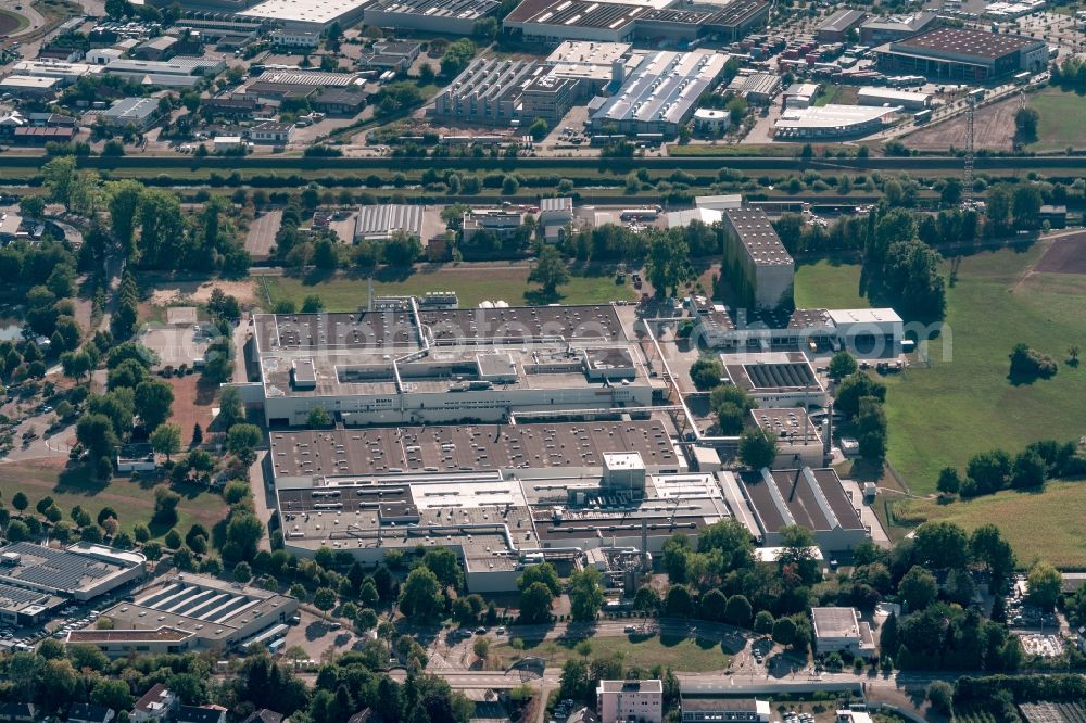 Aerial image Offenburg - Industrial and commercial area Tesa factory in Offenburg in the state Baden-Wurttemberg, Germany