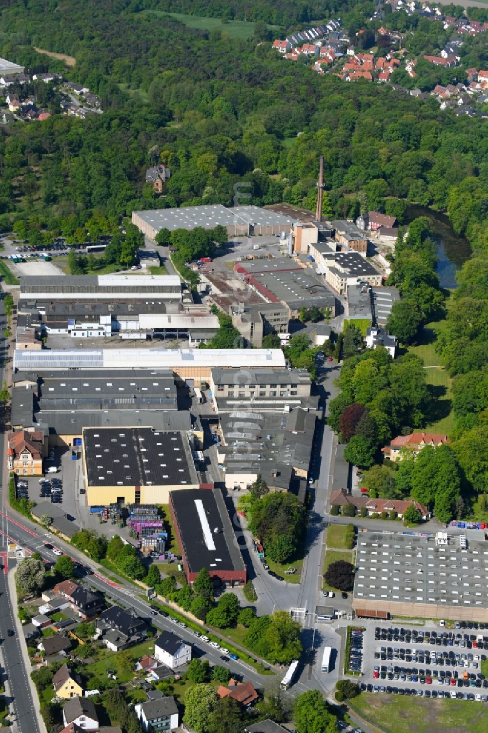 Aerial image Bielefeld - Industrial and commercial area between of Strasse Kupferhammer and of Brockhagener Strasse in the district Brackwede in Bielefeld in the state North Rhine-Westphalia, Germany