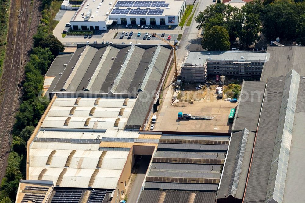 Dinslaken from the bird's eye view: Industrial and commercial area Am Alten Drahtwerk in the district Eppinghoven in Dinslaken in the state North Rhine-Westphalia, Germany