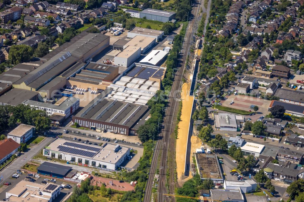 Aerial image Dinslaken - Industrial and commercial area Am Alten Drahtwerk in the district Eppinghoven in Dinslaken in the state North Rhine-Westphalia, Germany