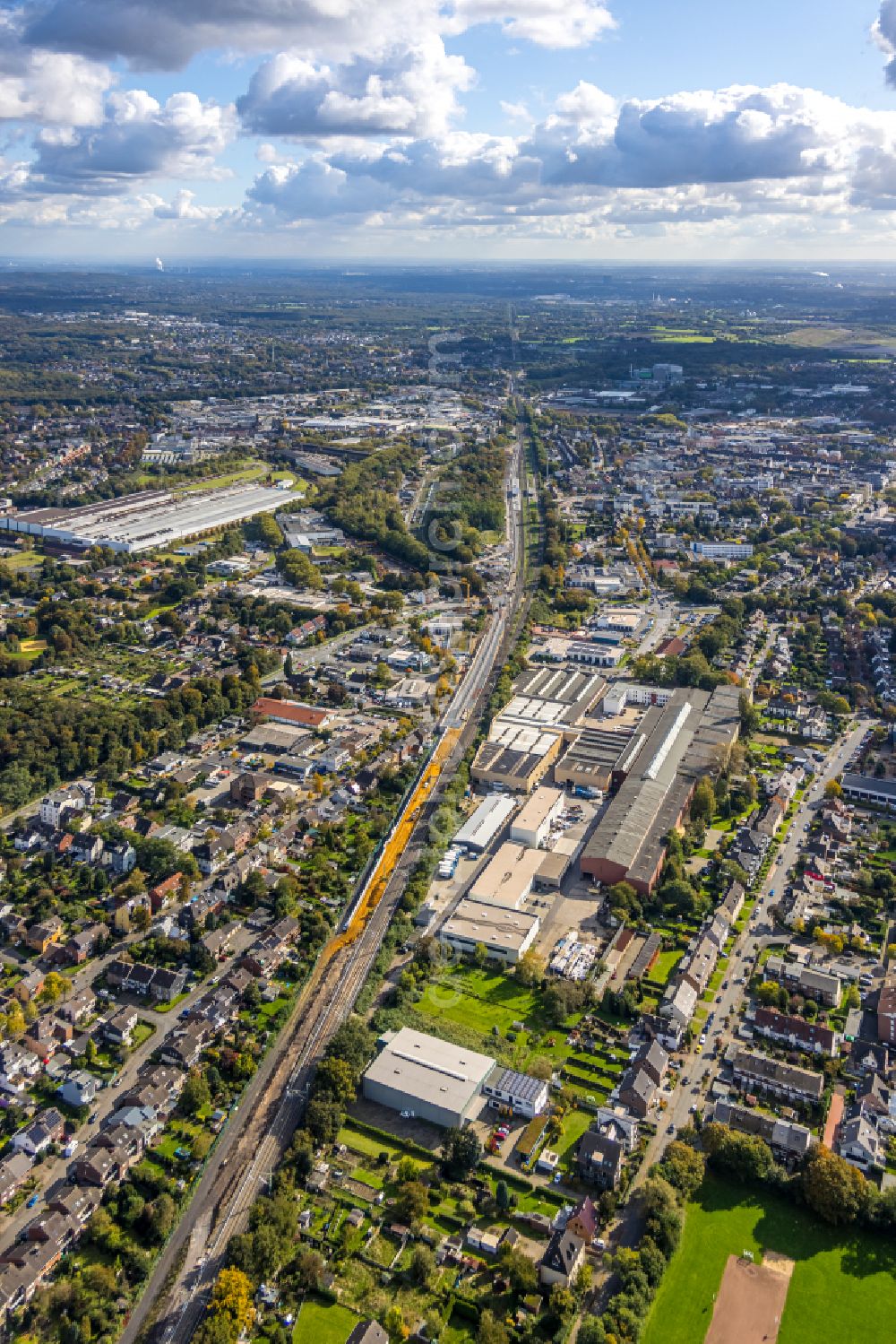 Aerial photograph Dinslaken - Industrial and commercial area Am Alten Drahtwerk in the district Eppinghoven in Dinslaken in the state North Rhine-Westphalia, Germany