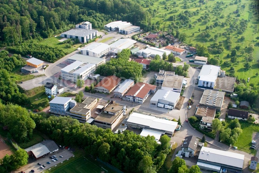 Birkenfeld from the bird's eye view: Industrial and commercial area STRATEC Biomedical AG in the district Graefenhausen in Birkenfeld in the state Baden-Wuerttemberg