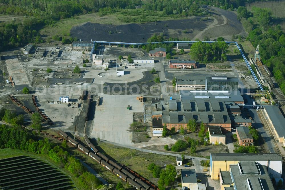 Mansfeld from above - Industrial and commercial area in the district Grossoerner in Mansfeld in the state Saxony-Anhalt, Germany