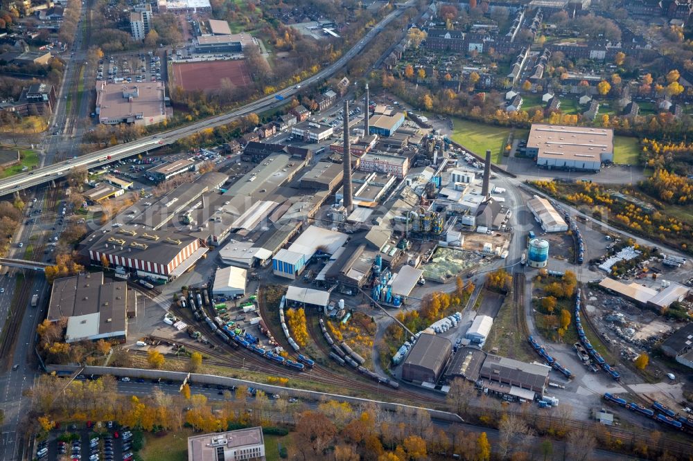 Duisburg from above - Industrial and commercial area Grillo-Werke AG in the district Hamborn in Duisburg in the state North Rhine-Westphalia