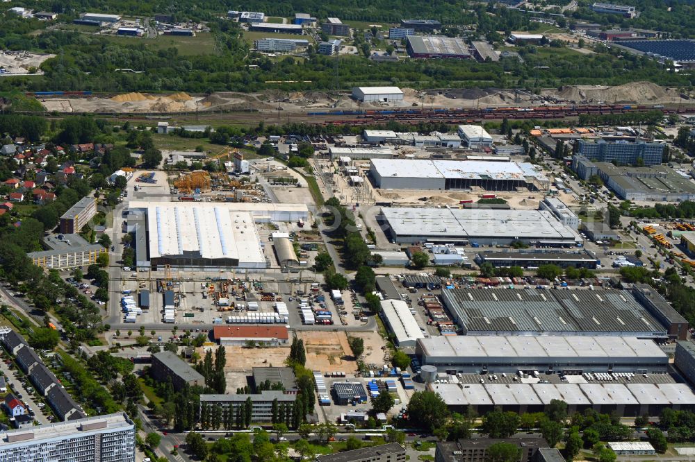 Aerial photograph Berlin - Industrial and commercial area on street Gehrenseestrasse in the district Hohenschoenhausen in Berlin, Germany